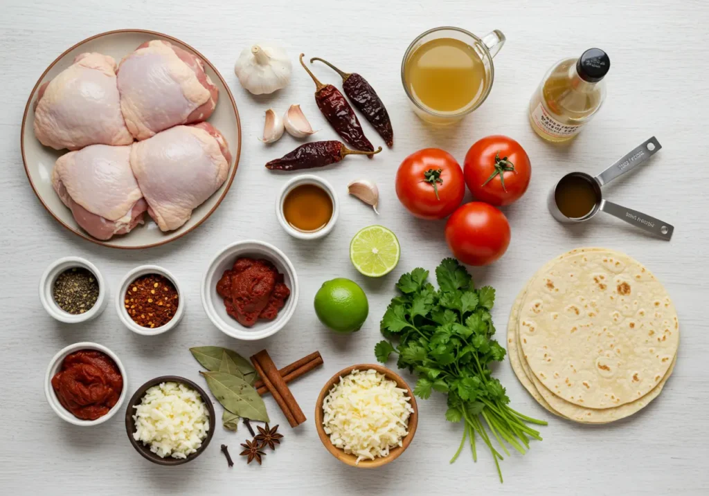 Ingredients chicken birria tacos recipe