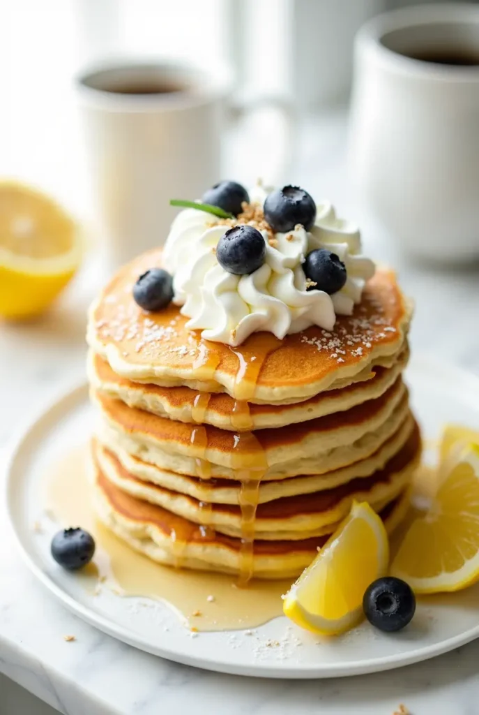 fluffy lemon pancakes slightly golden brown